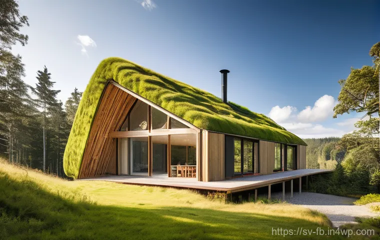 버섯 소재의 물리적 특성 - **Sustainable Mycelium Home integrated with Nature:**
    A contemporary, eco-friendly house seamles...