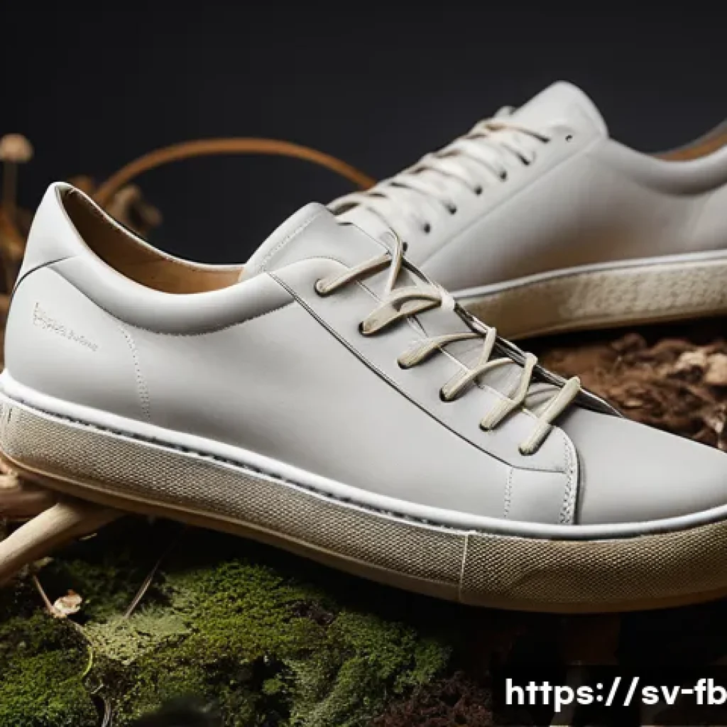버섯 소재로 제작된 신발의 장점 - **Prompt 1: The Emergence of Mycelium Footwear**
"A stunning, highly detailed photographic close...
