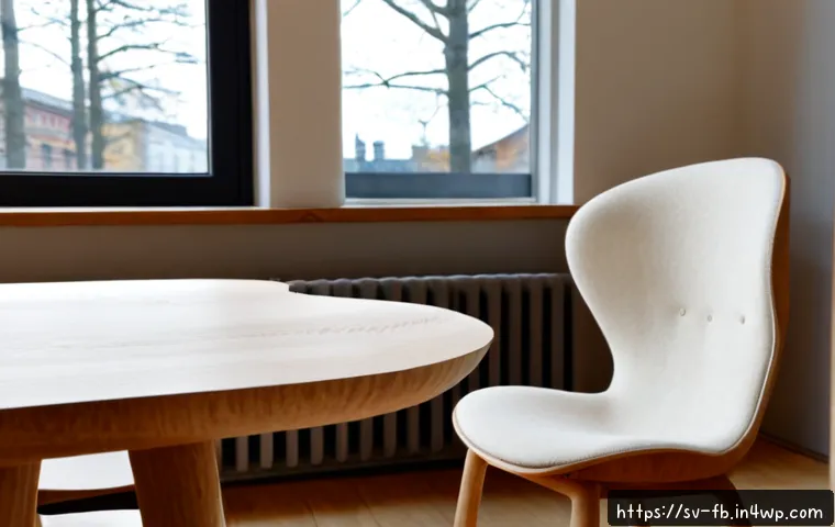 Home 17 버섯 소재의 디자인 혁신 - Photorealistic Scandinavian furniture design studio in Stockholm, featuring a sleek mushroom-myceliu...